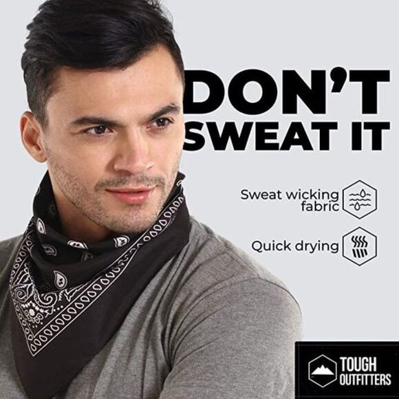 Tough Outfitters Large Bandana Handkerchiefs for Men & Women - Picture 5 of 9